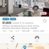 市中心有房出租1800$，三个半