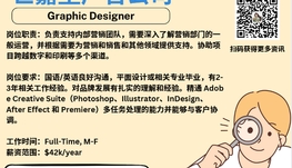 【168新岗】世嘉堡广告公司请Graphic Designer 1名（可移民）