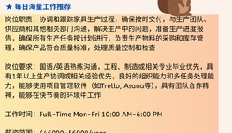 【168中介内推】伯林顿家具公司请Production Coordinator 1名