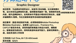 【168新岗】万锦运动中心请Graphic Designer 1名（可移民）