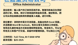 【168新岗】世嘉堡贸易公司请Office Administrator 1名（可移民）