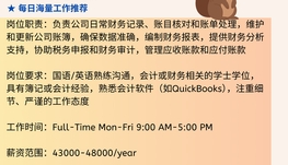 【168中介内推】士嘉堡建材公司请Bookkeeper 1名