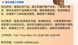 【168中介内推】士嘉堡石材公司请Sales Representative 1名