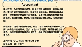 【168新岗】奥克维尔建材批发商请Accountant 1名（可移民）