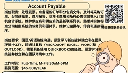 【168新岗】世嘉堡贸易公司请Account Payable 1名（可移民）