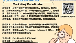 【168新岗】列治文服装公司请Marketing Coordinator 1名（可移民）