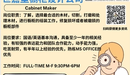 【168新岗】世嘉堡橱柜设计公司请Cabinet Maker 1名（可移民）