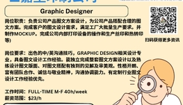 【168新岗】世嘉堡印刷公司请Graphic Designer 1名（可移民）