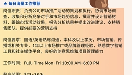 【168中介内推】密西沙加地板公司请 Marketing Coordinator 1名