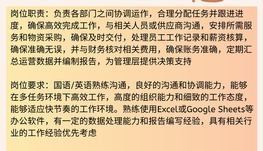 【168中介内推】旺市物业管理公司请Operation Coordinator 1名