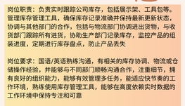 【168中介内推】旺市制造商公司请Inventory Coordinator 1名