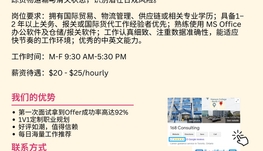 【168工作内推】Mississauga国际物流企业请Customs Clearance Specialist 1名