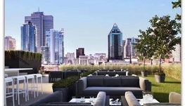 蒙特利尔市中心高级豪华全新公寓出租，一室一厅，卧室有窗户，房间采光极好，随时入住