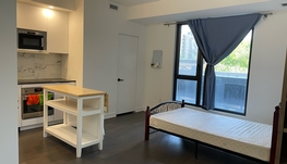 高档studio，陪简单家具，绿